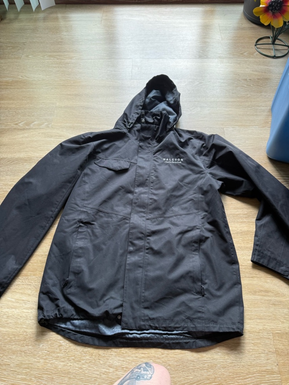Men’s Black Hooded Waterproof Jacket